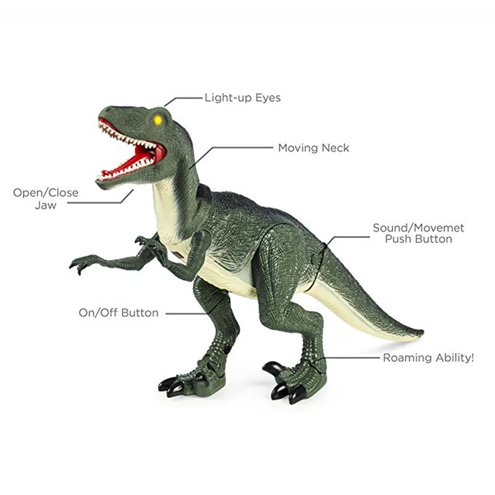 Walking Remote Control Dinosaur Toy Model Light-Up Sound Action Figure Gift