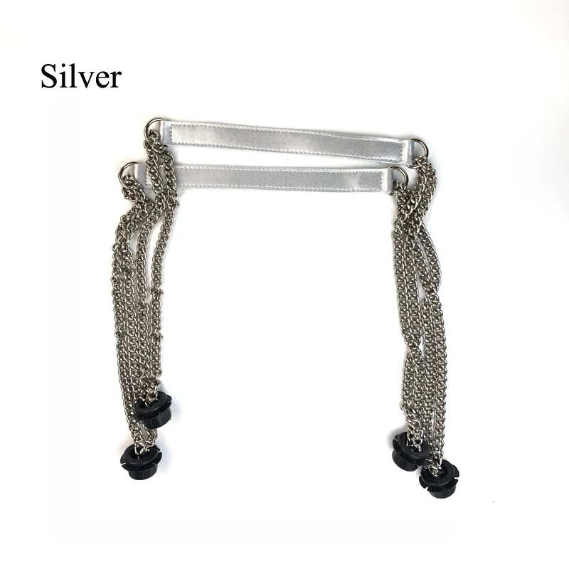 1 Pair 78cm Flat leather PU chain Handle Silver Aluminum Superfiber Handles handle for Obag O Bag Handbag accessories
