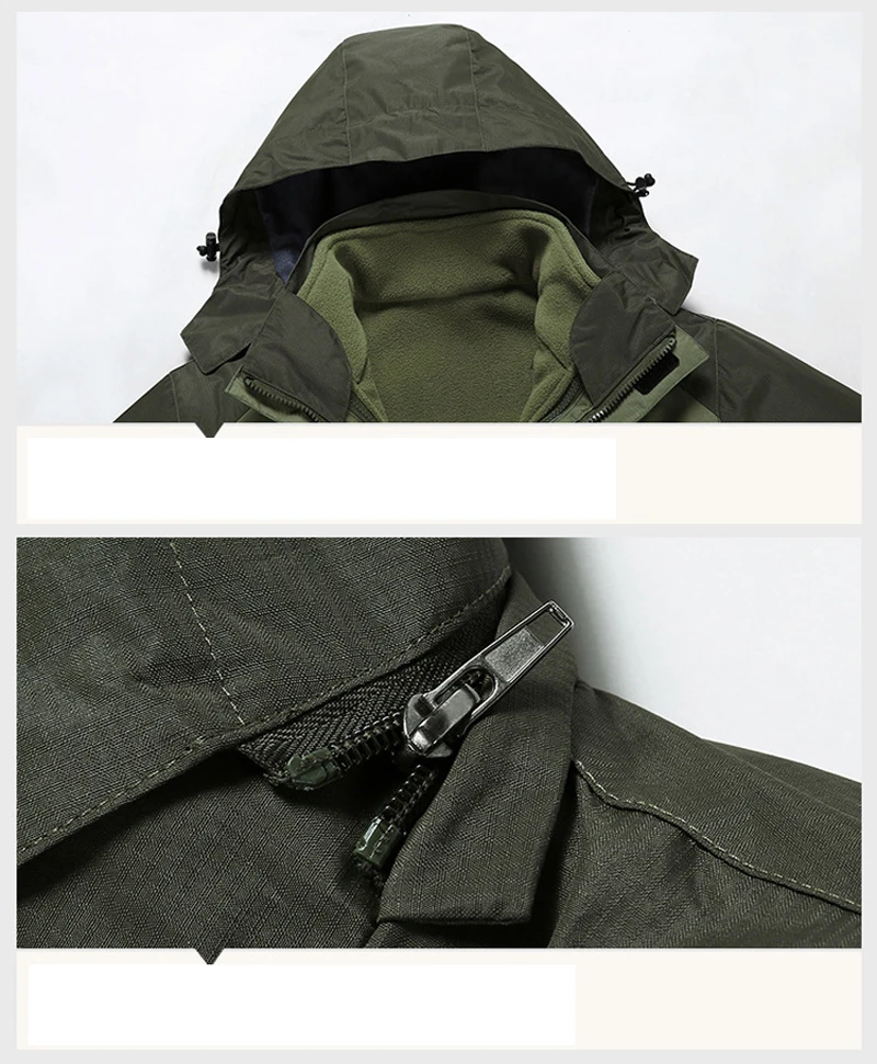 XIYOUNIAO размера плюс L~ 7XL 8XL 9XL зимняя куртка мужская 2 в 1 ветрозащитная водонепроницаемая куртка с капюшоном мужская Тактическая Военная парка пальто
