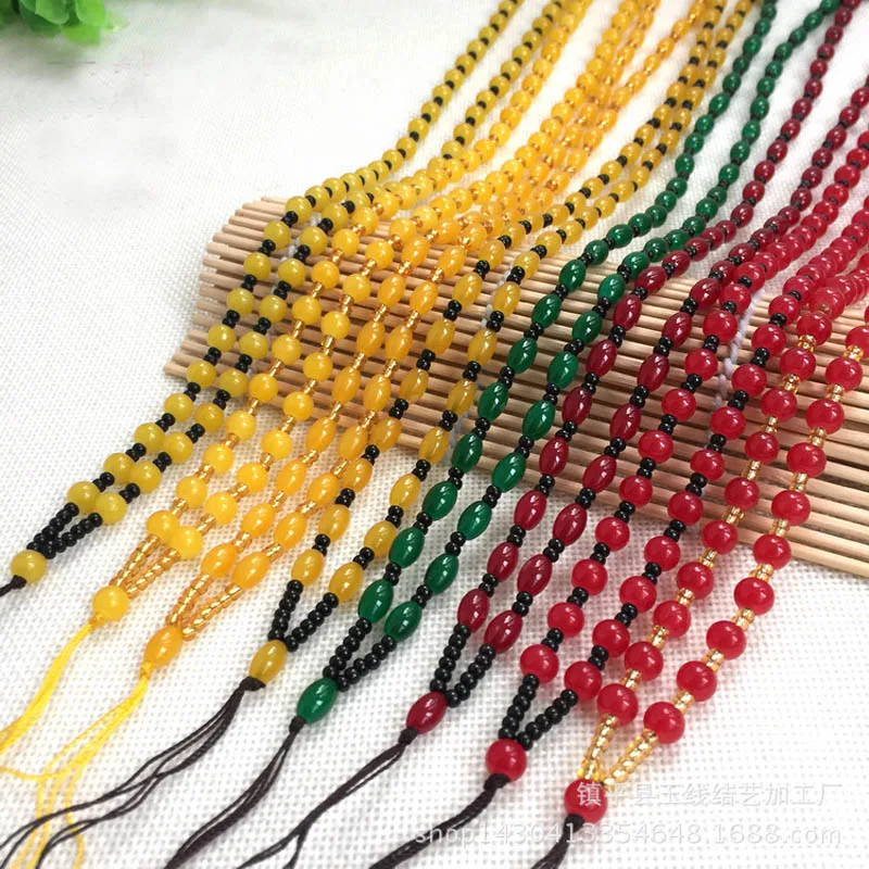 

20pc/lot grade pure hand lanyard pendant necklace wholesale boutique jade line Handmade beaded jewelry jade beads hanging rope