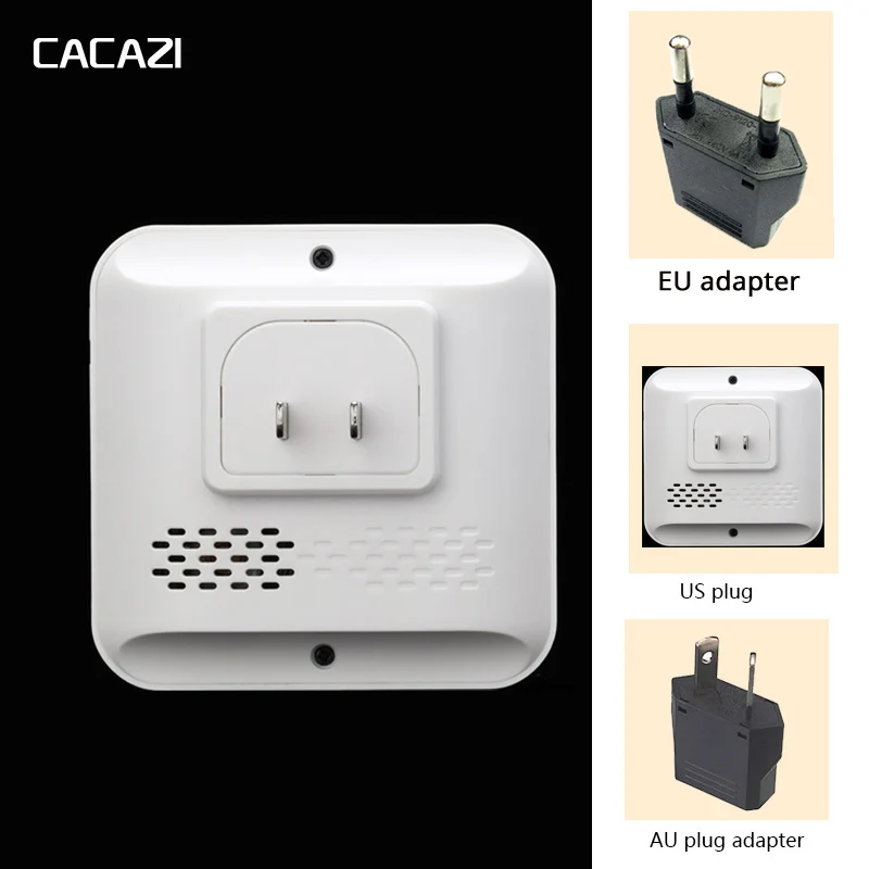 CACAZI A9 Smart home DoorBell 300m remote Wireless Door bell AC 75-250V 1 waterproof transmitter+2 receivers 52 rings door chime