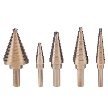 

5pcs/set HSS Cobalt Multiple Hole 50 Sizes Drill Cone Step Drill Bit Step Set with Aluminum Case for Metal Wood Cutter