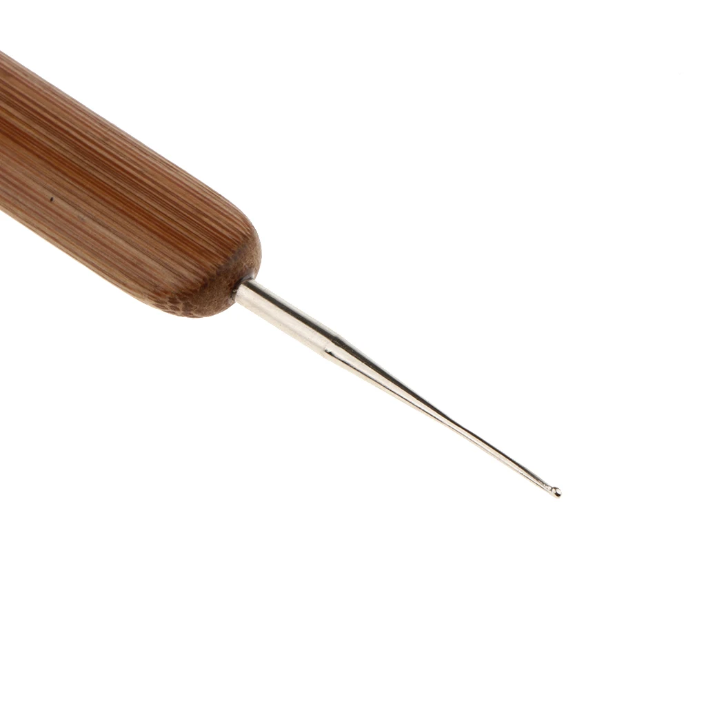 5pcs Latch Hook Crochet Needle Dread-lock Braid Hair Weaving Tool Natural Bamboo Perfect For Fixing Dreadlocks