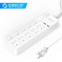 ORICO SPC-S5U2 Высокое качество защита от перенапряжения разъем питания с USB мощность полосы IC белый цвет для Ipad Iphone