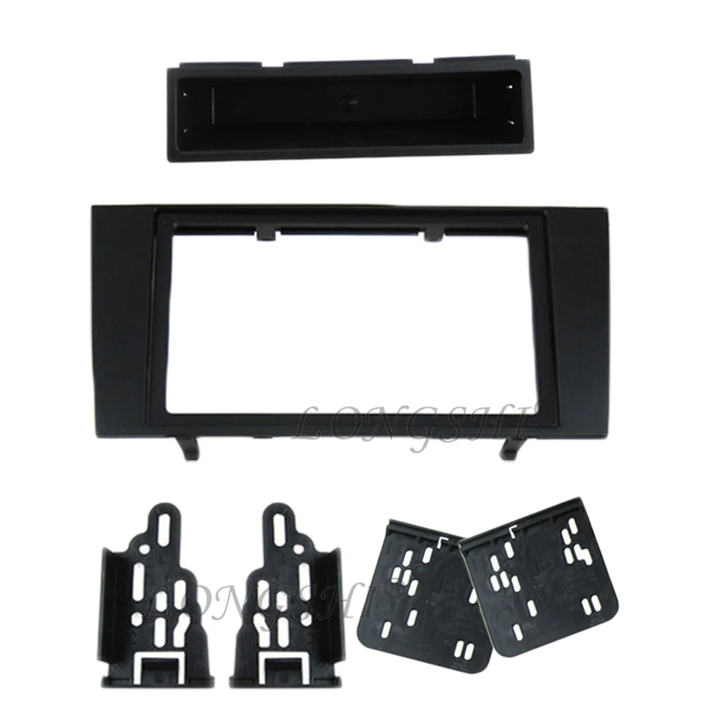 LONGSHI 173*98 мм двойной Дин радио фасции для Audi A4 2000-2004 2DIN Dash Mount Kit адаптер отделка Переходная панель рамка Dashboard2 - Название цвета: Черный