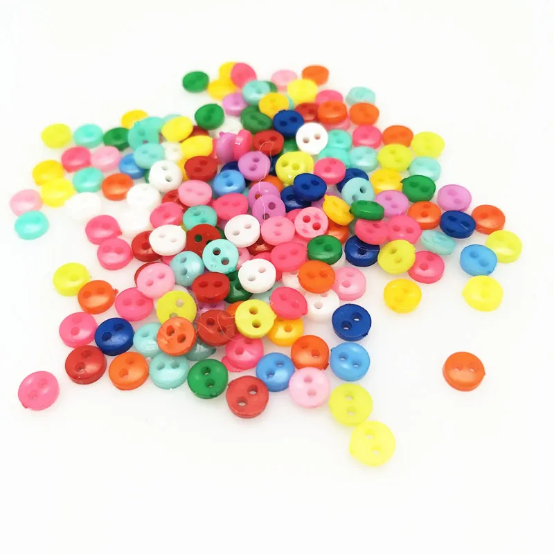 Hot sell 300Pcs/lot 6mm Mini Round Resin Tiny Buttons Sewing Tools Button Scrapbooking Craft DIY Apparel Decorative 5BB5594