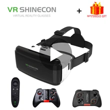 VR Shinecon G06 стерео вр видео смарт виар умные Очки виртуальной реальности 3D для iPhone Android смартфонов смартфона шлем игр дополненной телефона комплект видеоочки с экраном контролерами стекло дополненная линзы