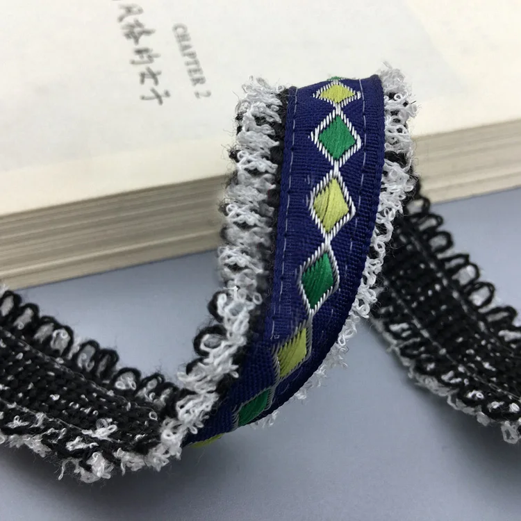 5 yard 2cm 0.78" wide dark blue tassel fringes tapes lace trim ribbon