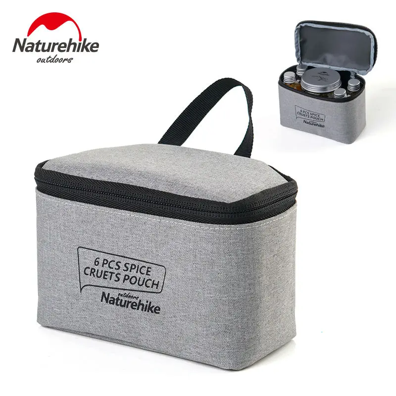 Naturehike 6 Unids/set Acampar Al Aire Libre Portable Botellas de Condimentos Kit Bien Sellada Latas Picnic BBO Condimento Contenedores Kits de Viaje
