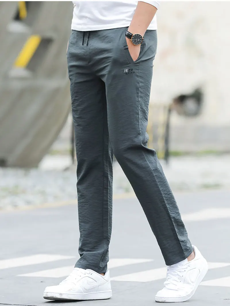 2019 Новые Летние Осенние джип тренировочные брюки мужские повседневные трикотажные эластичные талии хлопковые брюки модные высокого
