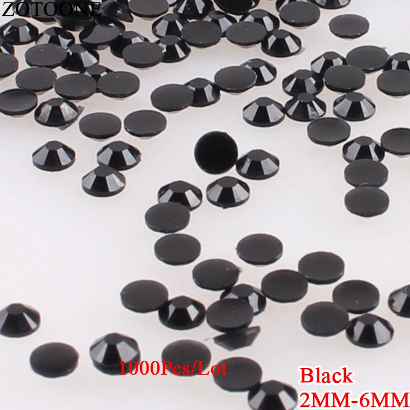 

ZOTOONE 2-6MM Glue On Beauty Resin Rhinestone For Clothing DIY Nail Art Decorations Flatback Rhinestones Strass Applique Crystal