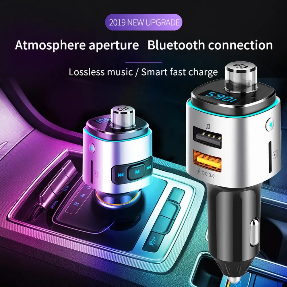 

New Bluetooth Car Kit FM Transmitter MP3 Player Dual USB for Phone TF Card Modulator Handsfree Automobile Audio Receiver #527