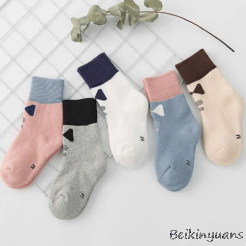 1 Piece 5 Paires De Chaussettes D Hiver Pour Enfants Nouveau Chaud Nœud Bebe Fille Chaussettes Grand Moyen Enfants Grandes Chaussettes Eponge Epaisses Aliexpress