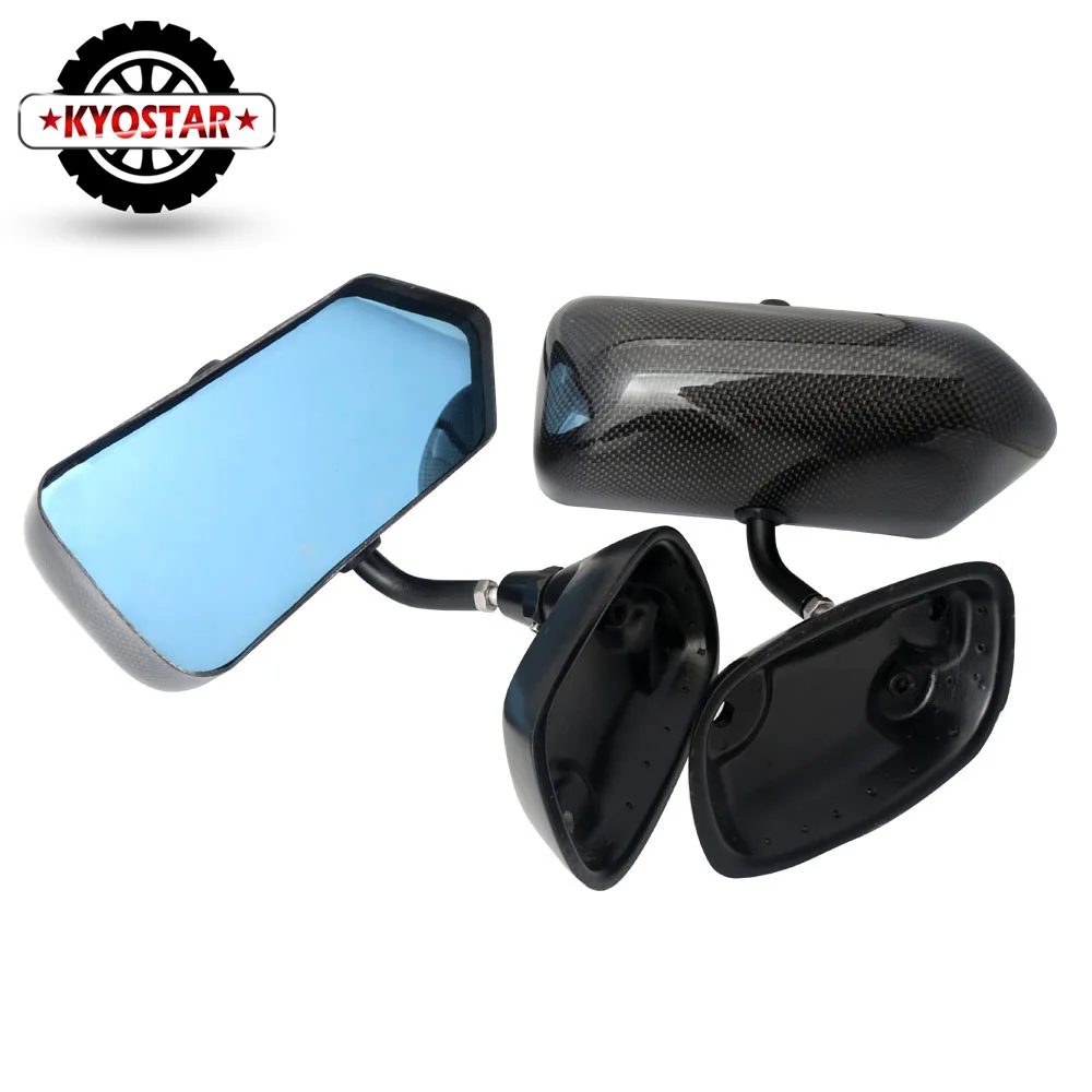 Kyostar Universal F1 Style Carbon Fiber Look Blue Mirror Metal Bracket Side Wing Mirrors Kyostar Universal F1 Style Carbon Fiber Look Blue Mirror Metal Bracket Side Wing Mirrors