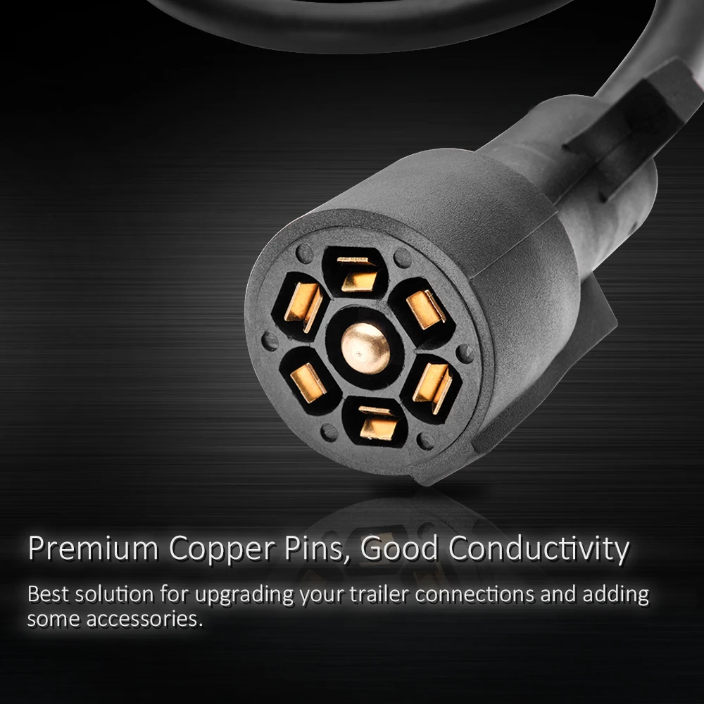 Mictuning 8 Feet Heavy Duty 7-way Plug Inline Trailer Cord With 7 Gang  Junction Box High Quality For Rv Food Vans Towed Vehicles - Wire -  AliExpress