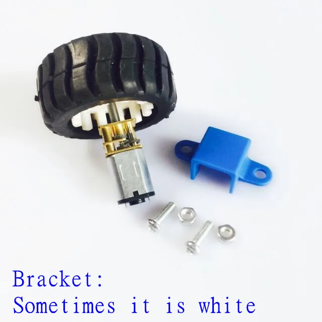 

3PI miniQ Car wheel Tyre + N20 Micro DC Gear Motor + Mount Bracket Toy Car Accessories