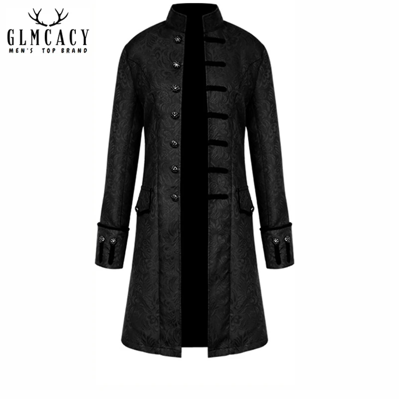 Mens Brocade Jacket Gothic Steampunk Vintage Victorian Overcoat Male | Мужская одежда