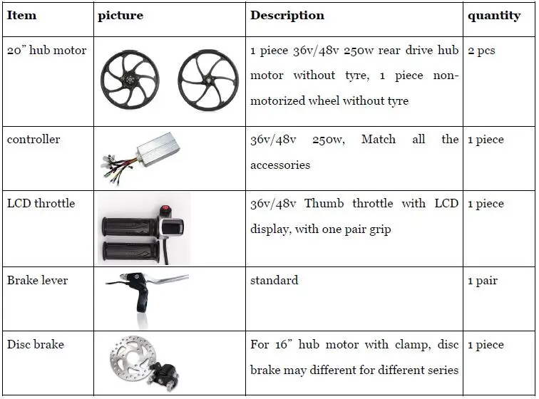 Flash Deal New One Wheel Design Front& Rear Hub Motor Kit 20" Rear Drive Electric Scooter Kit Electric Folding Bike Kit 2