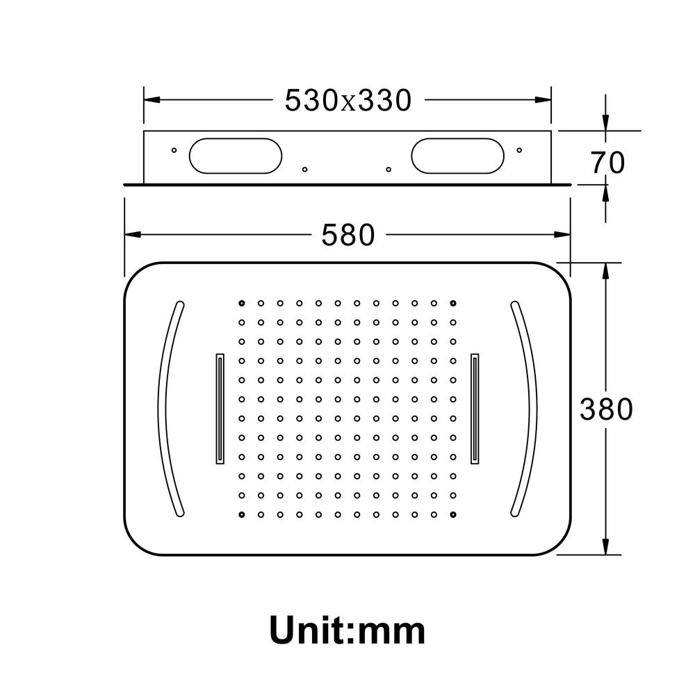 Luxury Shower Head LED Light SUS304 Showerhead 580*380mm Bathroom Shower Rainfall Waterfall Embedded Ceiling Mounted Showers Luxury Shower Head LED Light SUS304 Showerhead 580*380mm Bathroom Shower Rainfall Waterfall Embedded Ceiling Mounted Showers