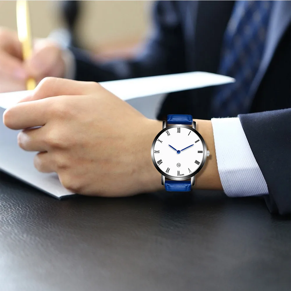 

Fashion Design Leather Band Analog Alloy Quartz Wrist Watches NEW men's watches dropshipping mens cheap watches Relogio Masculi