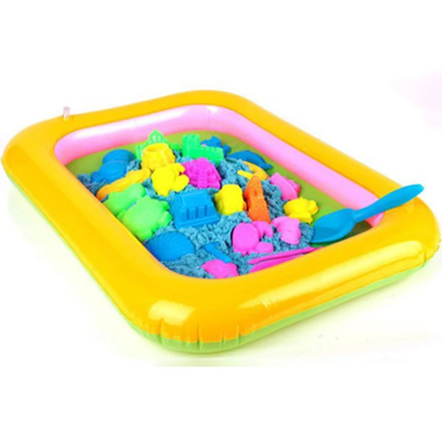 US $3.53 Inflatable Beach Sand Tray Plastic Mobile Table For Children Kids Indoor Playing Sand Clay Color Mu