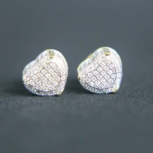 Хорошее ювелирное изделие, 925 серебро, с отверткой, в форме сердца, микро проложенный Циркон cz, подарок на день Святого Валентина, женские серьги в стиле хип-хоп