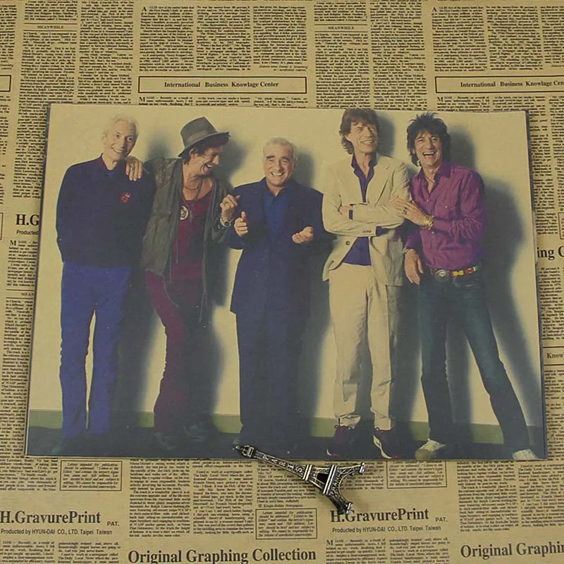 Уютный момент Rolling Stones группа/Винтажные Плакаты/крафт-бумага плакат/кафе стены дома декоративная живопись постер QT360 - Цвет: Синий