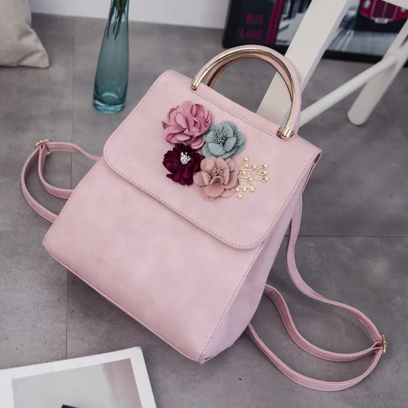 Designer Flower Women Backpack Small High Quality Beading School Bags For Girls multifunctional backpack female shoulder bag (7)
