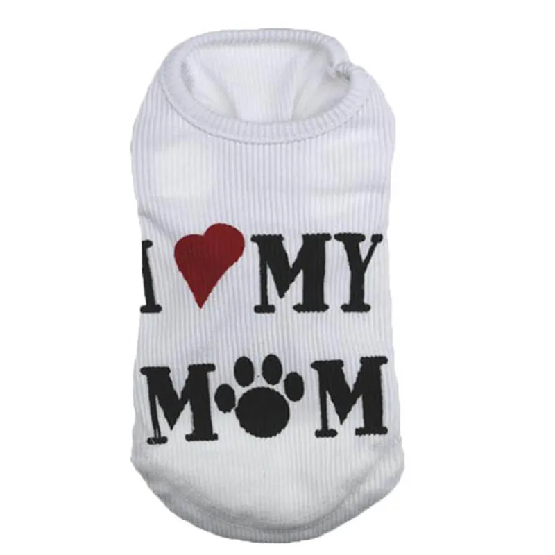 Жилет I LOVE MY MOM Dog дешевое летнее платье футболка в полоску для щенков пальто чашки