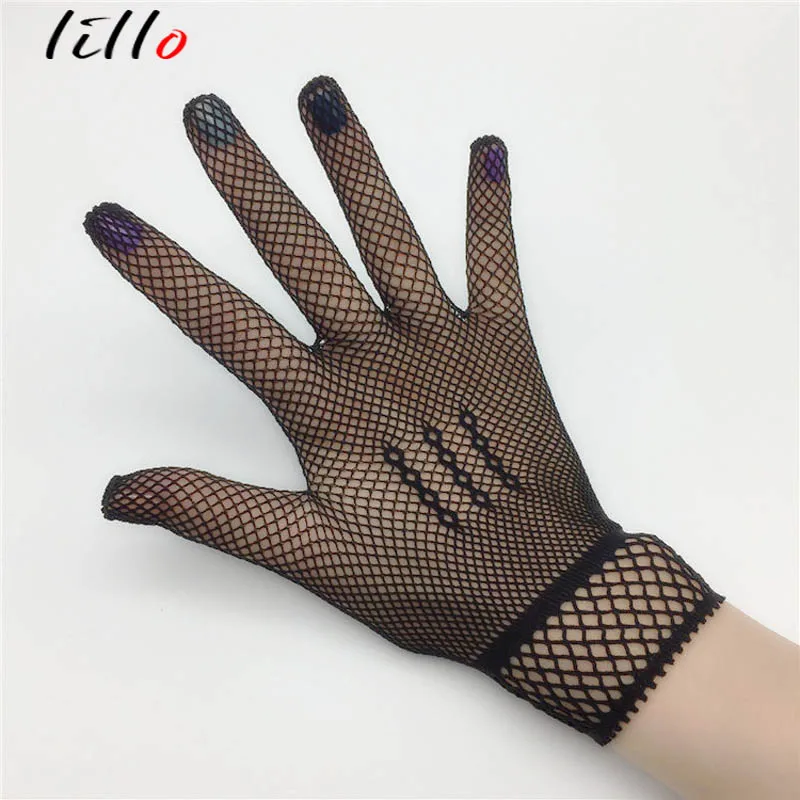

Night tattoo dancing net gloves summer women high elastic thin grid gloves women drivers driving riding gloves