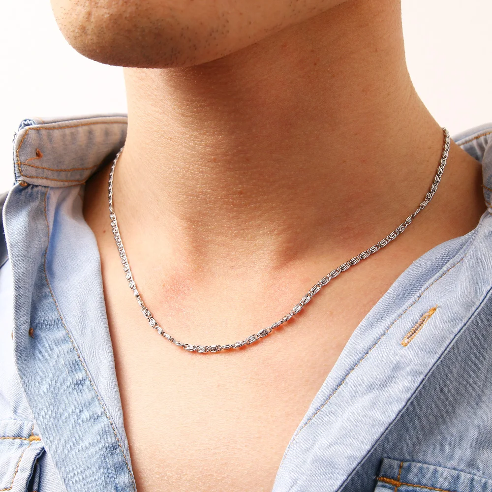 CACANA Stainless Steel Chain Necklaces For Man Women Gold Silver Color For Pendant Myriad Words Donot Fade Jewelry A1289
