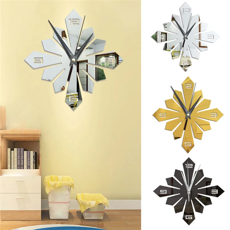 Modern Large DIY Mirror Surface Wall Stickers Art Wall Clock Sticker Home Office Room Decor Muraux Pour Enfants Chambres 40JUL115