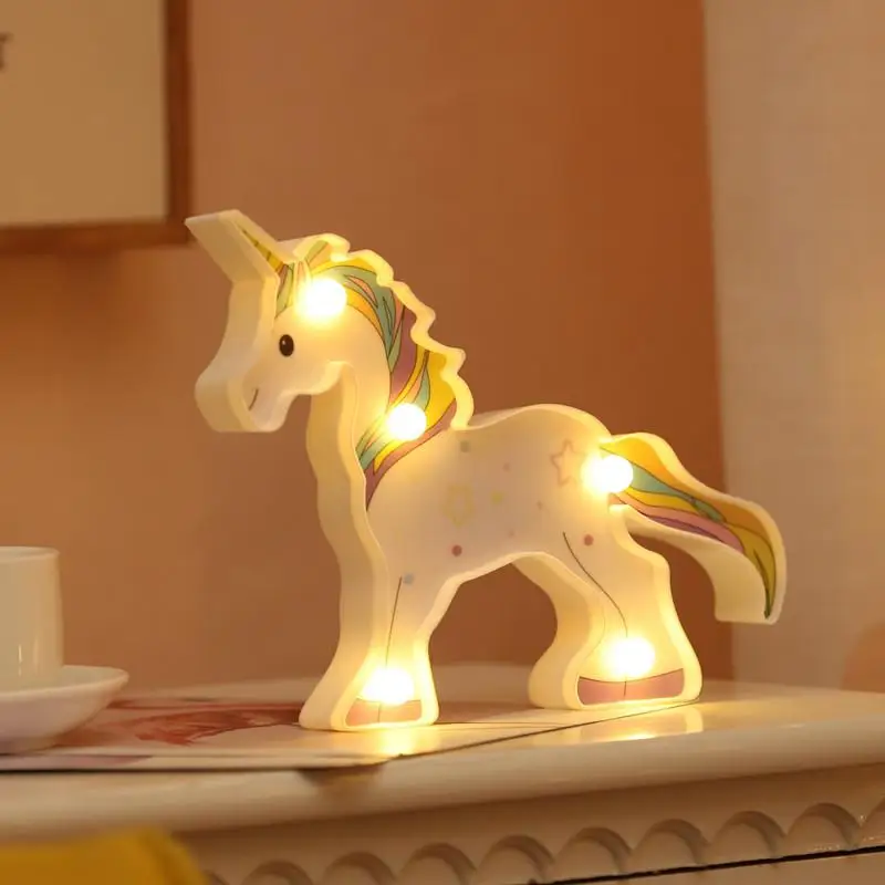  Cute Animal Shape LED Lamp Home Living Room Tabletop Decoration +Flamingo Unicorn Alpaca Night Ligh - 33042867698