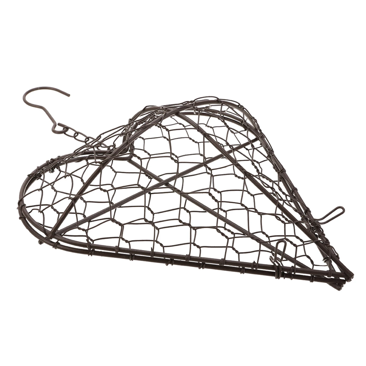 Black Metal Artificial Plant Flower Storage Basket Hanging Heart Shaped Dry Planter Decor Basket Moroccan Style Garden Decor