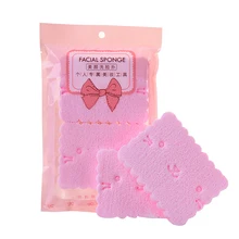 Натуральная древесная масса ватного пуха для лица PVA Толстая красота не повредит кожу Очищение лица пуховка для пудры