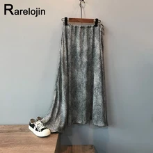 Весна Осень юбка Новая женская модная юбка высокая Талия Женская юбка Шифоновая Юбка femme миди юбка женская юбка одежда