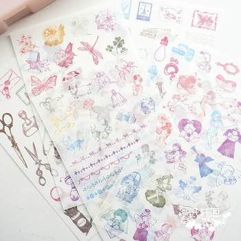 

6 Sheets/pack Cute Angel Diary Album Label Stickers DIY Photo Album Decor Diary Album Scrapbooking Stickers