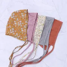 Детская шляпа с цветочным принтом, винтажная, для новорожденных, для фотосессии, косплей, двухсторонние льняные ремни, шапочка, реквизит, шапка пилота, костюм для детей в деревенском стиле