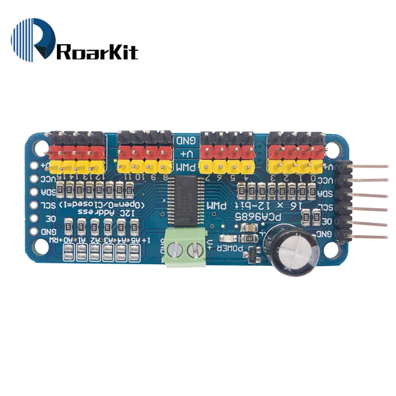 16 канальный 12 битный модуль PWM/Servo Driver I2C интерфейс PCA9685 для arduino или Raspberry pi shield module