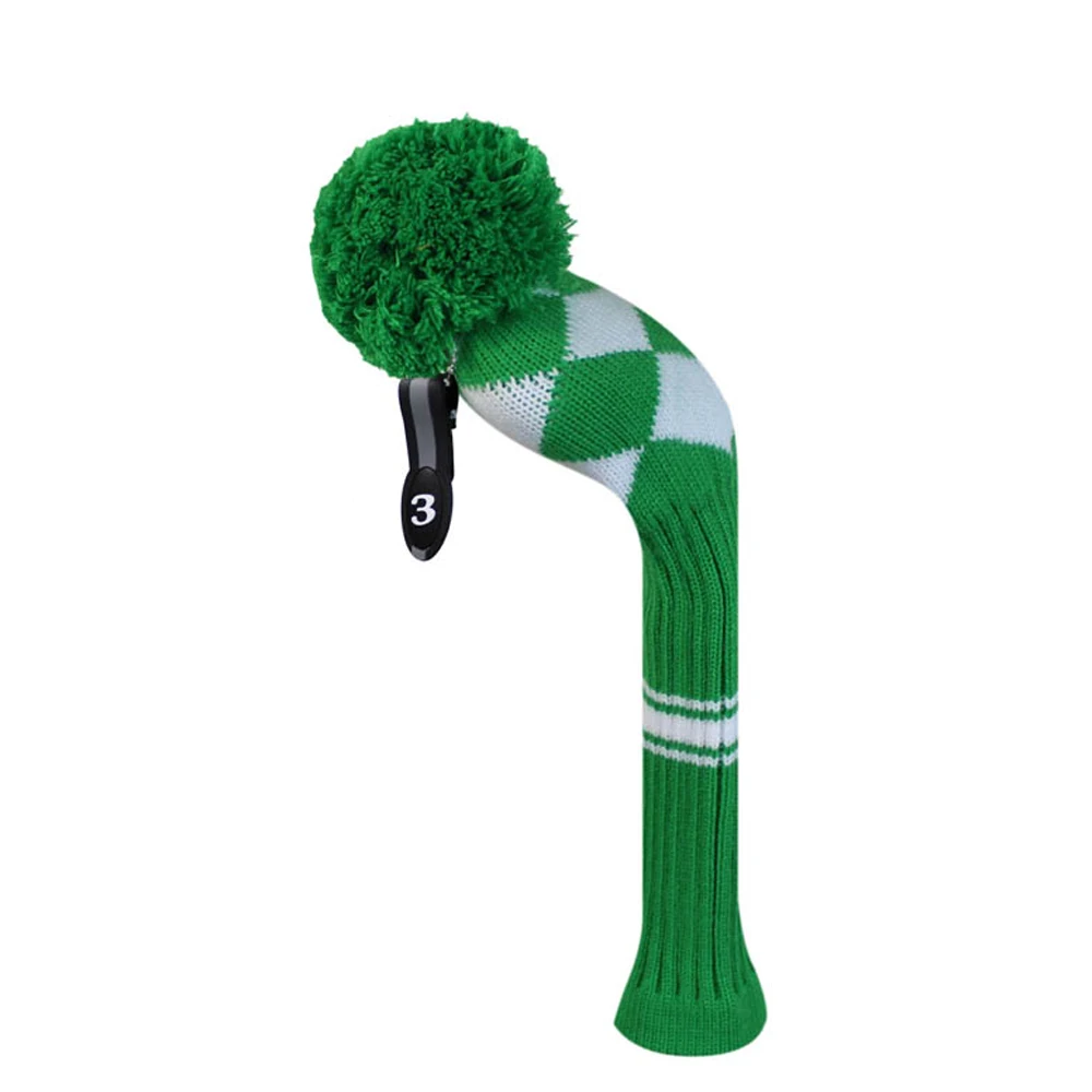 

Kelly Green White Argyle Style Golf Head Cover for Fairway Wood