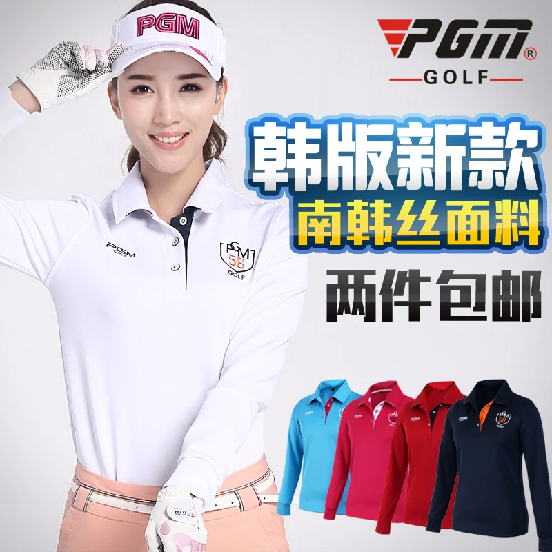 الغولف قميص سيدة جولف الملابس المرأة طويلة الأكمام t-shirt الفتاة الرياضية الوقوف طوق الغولف جيرسي 5 ألوان جولف أعلى ماركة