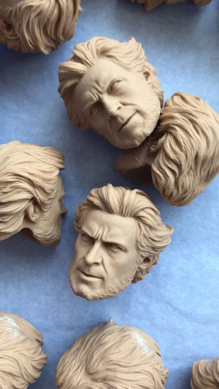 

1pc 1/6 Scale Wolvrine Logan Unpainted Head for 12'' Figures