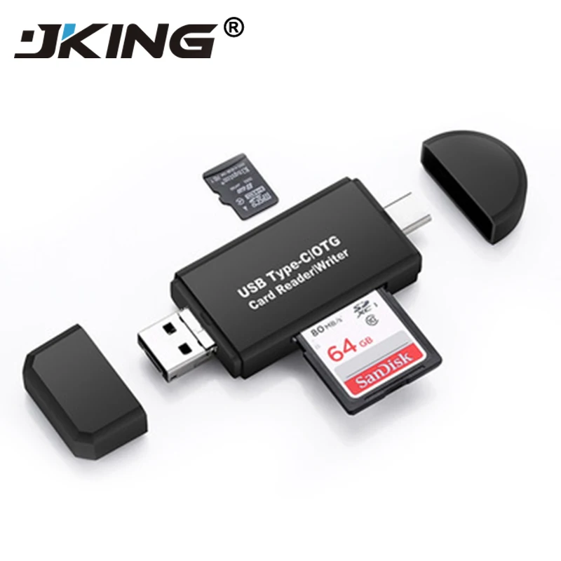 

Type C & micro USB & USB 3 In 1 OTG Card Reader High-speed USB2.0 Universal OTG TF/SD for Android Computer Extension Headers