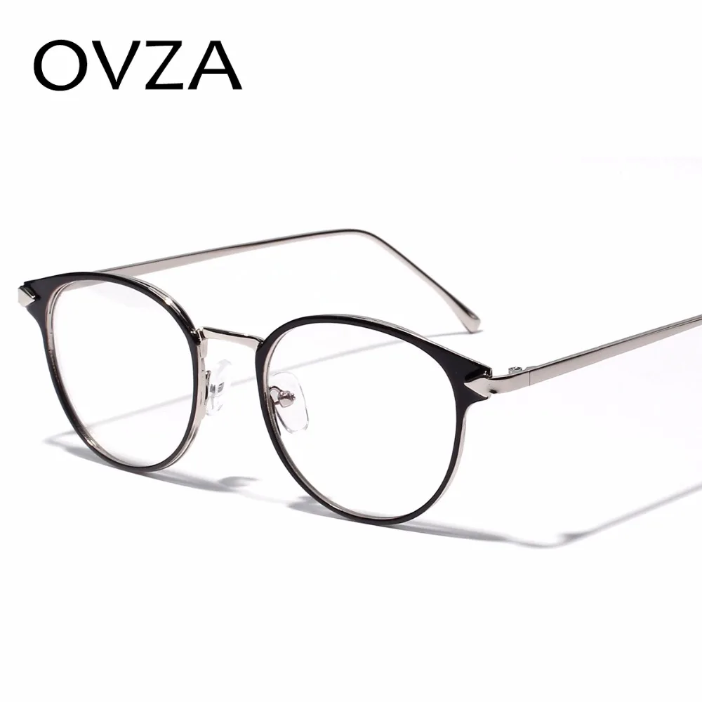 

OVZA Arrow Eyeglasses Frame Rectangle Female Glasses Mens Optical Frames Metal Golden Glasses Transparent Lens S1059