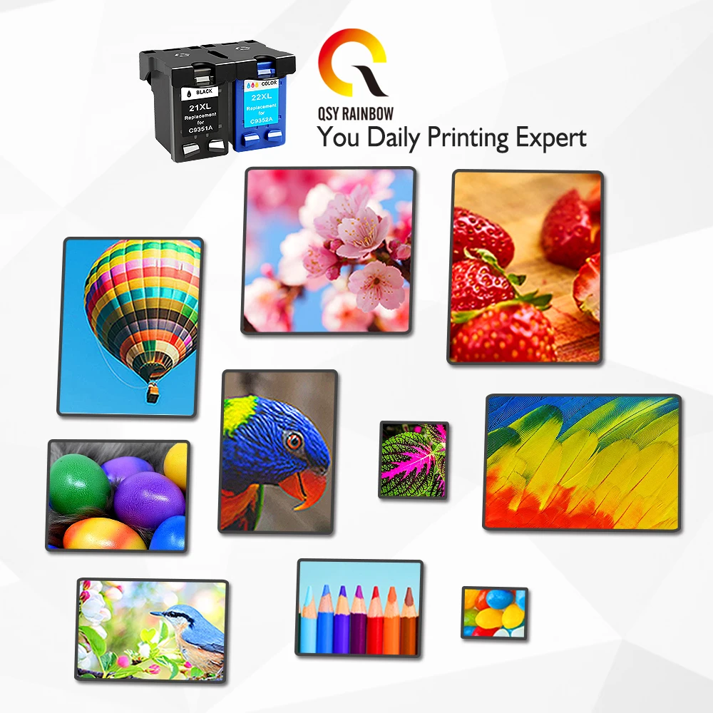 QSYRAINBOW Восстановленный чернильный картридж для HP 21 22 21xL 22XL с чернилами Deskjet F380 F2280