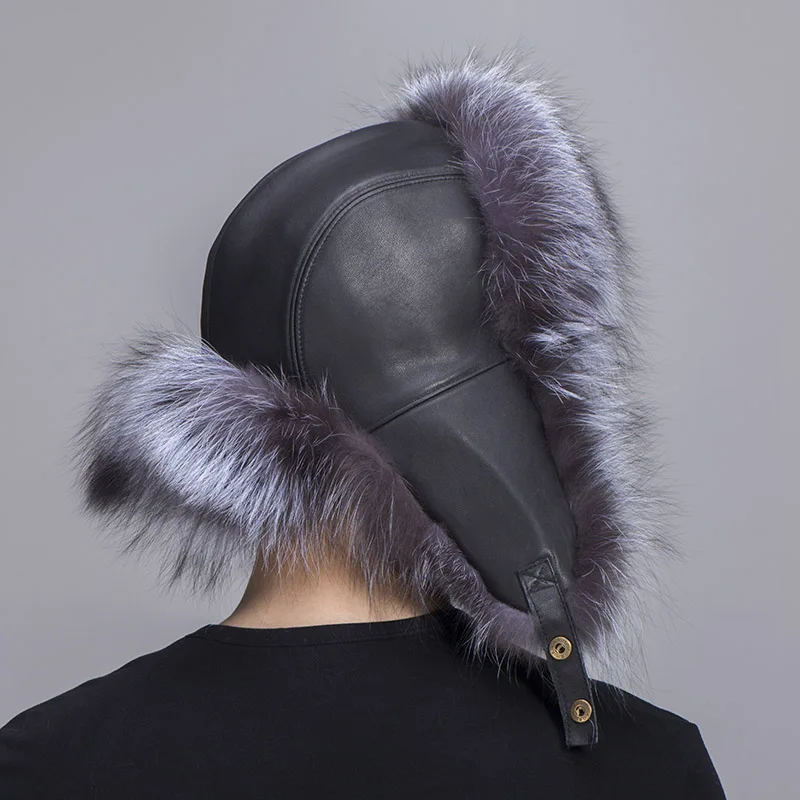 big fur hat silver fox fur 5