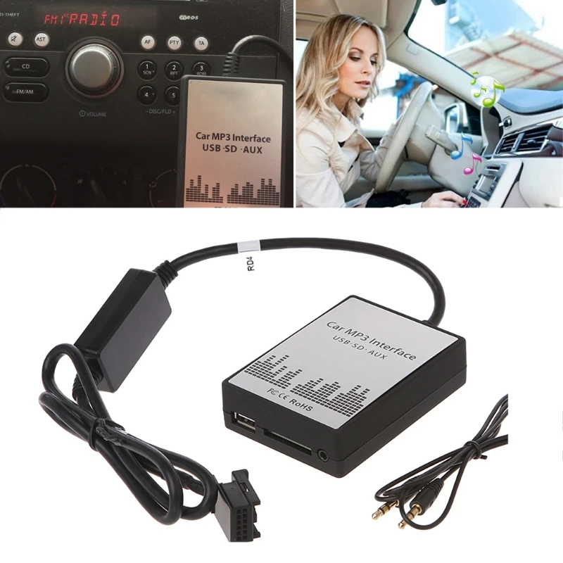 USB SD AUX автомобильный MP3 музыкальный CD-адаптер для peugeot 307 407 Citroen C4 C5