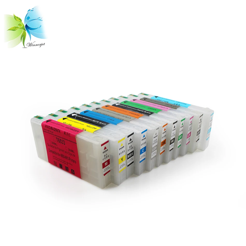 

WINNERJET 300ml 11colors/lot Empty Refill Ink Cartridge With ARC Chip Compatible For Epson 4900 4910 Printer