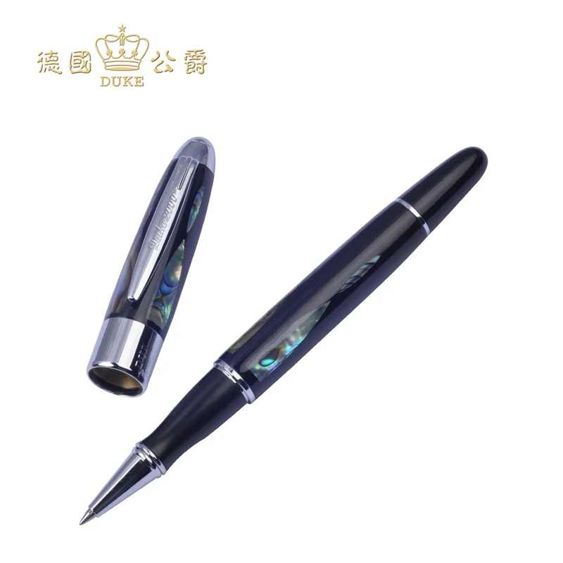 Роскошная ручка высокого качества Duke серебро и золото роллербол Ручка лучший Деловой Подарок ручки с подарочной коробкой черные чернила Шариковая Ручка - Цвет: Silver