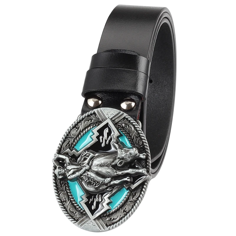 

Belt buckle leather cowboy style decoration big agio leather belt Novel belt buckle
